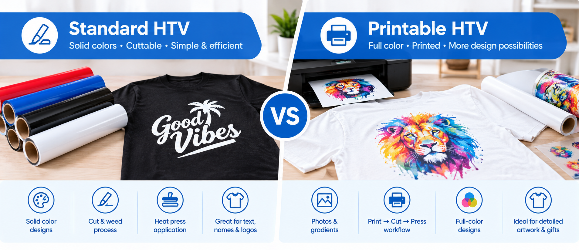 Standard vs Printable HTV Comparison