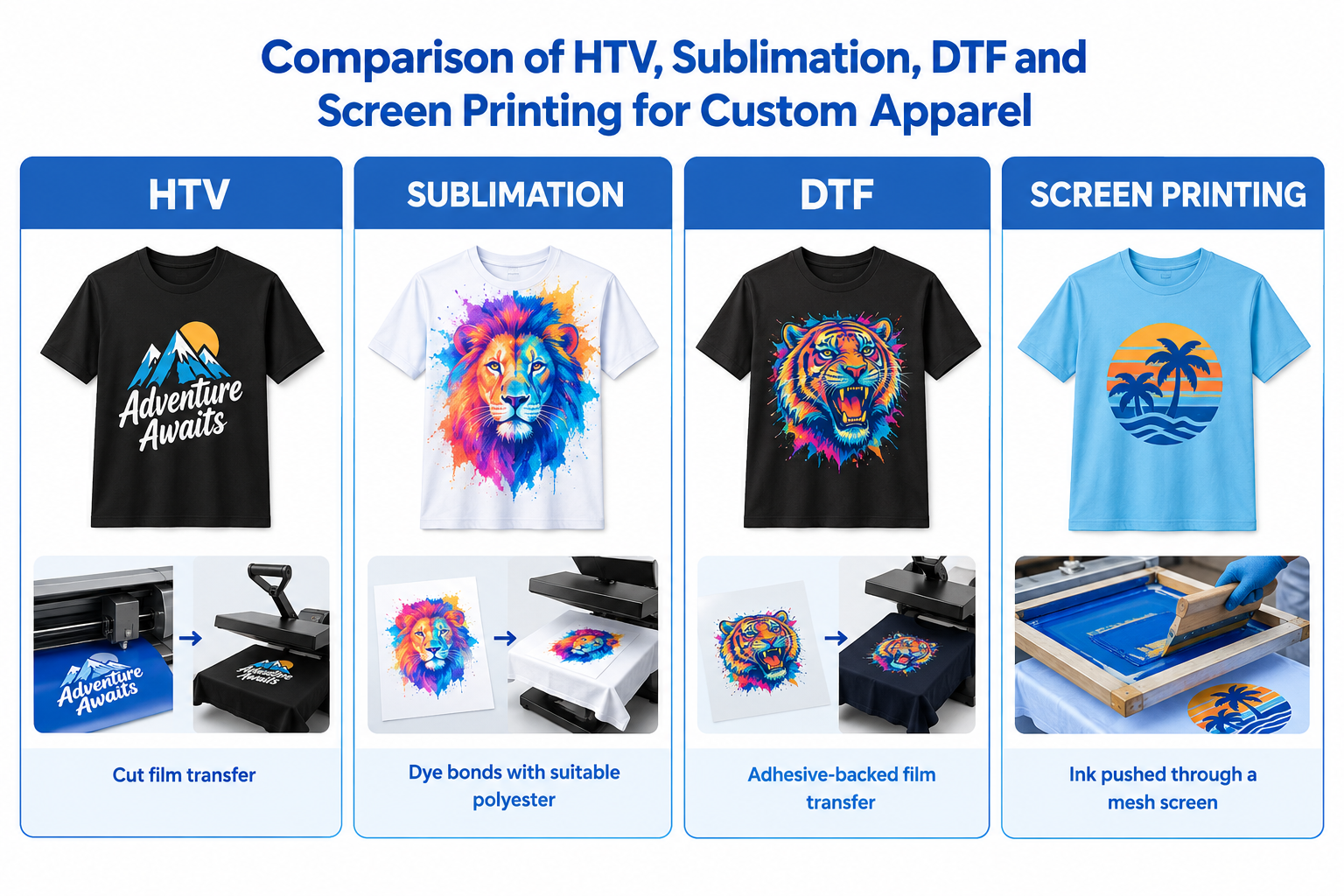 Custom Apparel Printing Methods Compared
