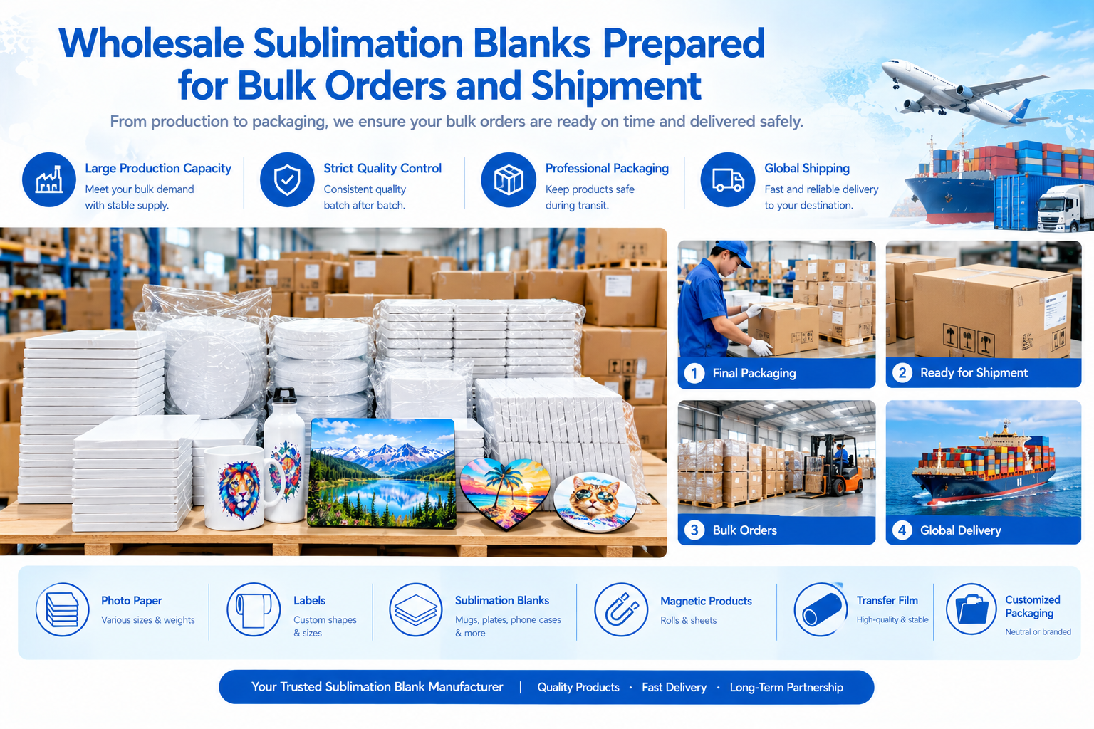 Wholesale Sublimation Blanks Global Shipping Banner
