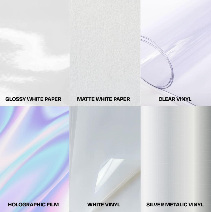 Comparison of paper facestock and PP or PET film label surfaces